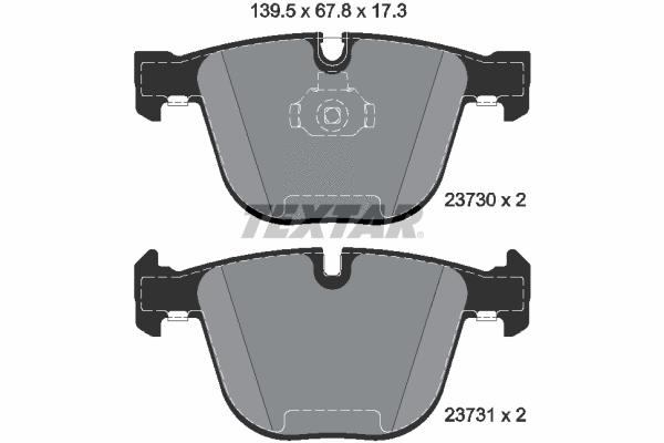 2373001 TEXTAR Комплект тормозных колодок, дисковый тормоз (фото 1)