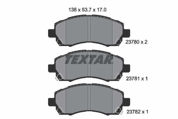 2378001 TEXTAR Комплект тормозных колодок, дисковый тормоз (фото 1)