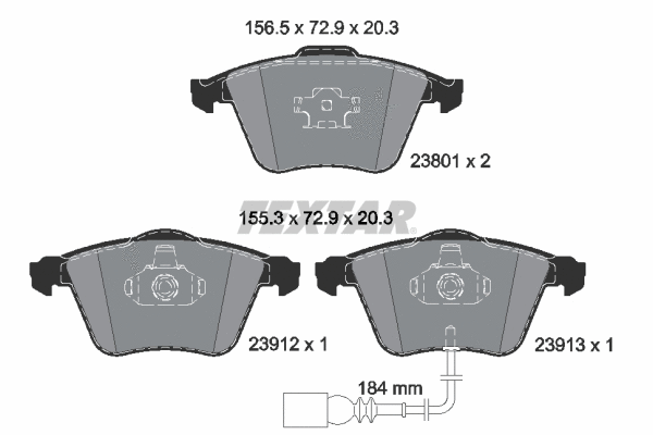 2380101 TEXTAR Комплект тормозных колодок, дисковый тормоз (фото 1)