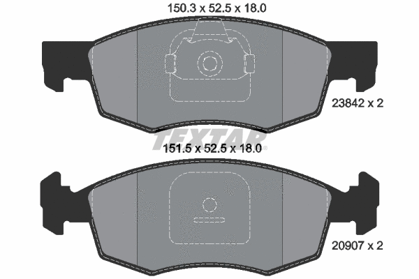 2384201 TEXTAR Комплект тормозных колодок, дисковый тормоз (фото 1)