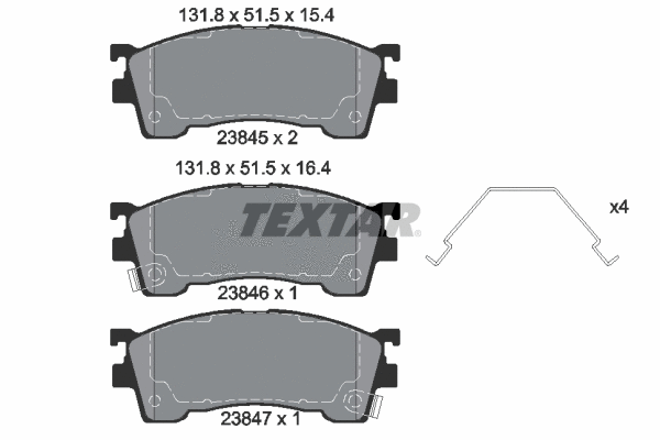 2384504 TEXTAR Комплект тормозных колодок, дисковый тормоз (фото 1)