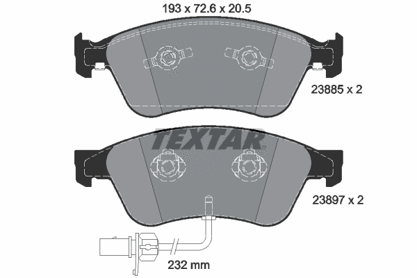2388501 TEXTAR Комплект тормозных колодок, дисковый тормоз (фото 1)