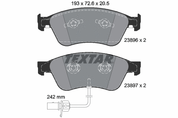 2389601 TEXTAR Комплект тормозных колодок, дисковый тормоз (фото 1)