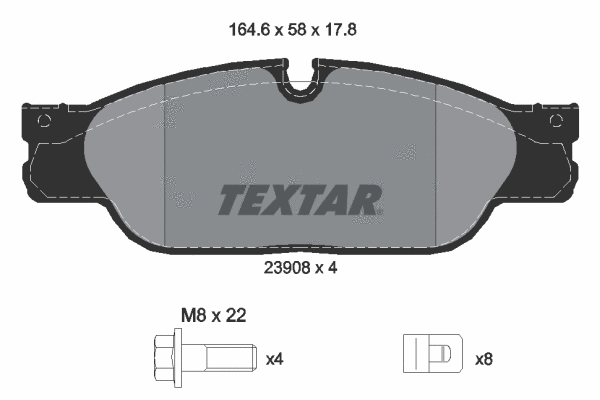 2390801 TEXTAR Комплект тормозных колодок, дисковый тормоз (фото 1)
