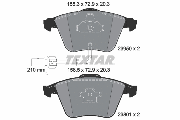 2395081 TEXTAR Комплект тормозных колодок, дисковый тормоз (фото 1)