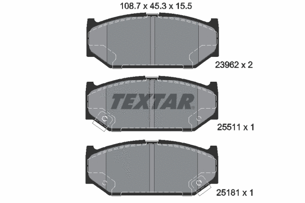 2396201 TEXTAR Комплект тормозных колодок, дисковый тормоз (фото 1)