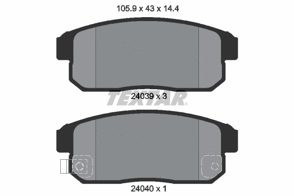 2403901 TEXTAR Комплект тормозных колодок, дисковый тормоз (фото 1)