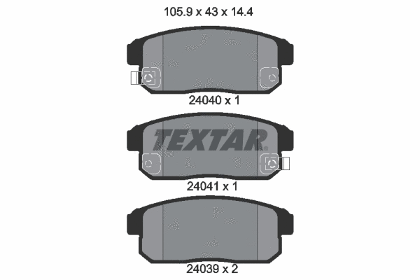 2404001 TEXTAR Комплект тормозных колодок, дисковый тормоз (фото 1)