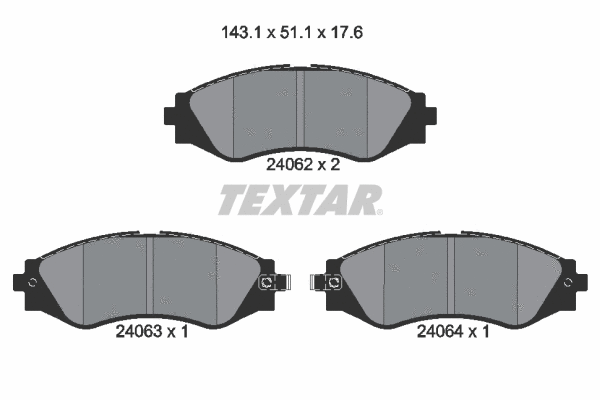 2406201 TEXTAR Комплект тормозных колодок, дисковый тормоз (фото 1)