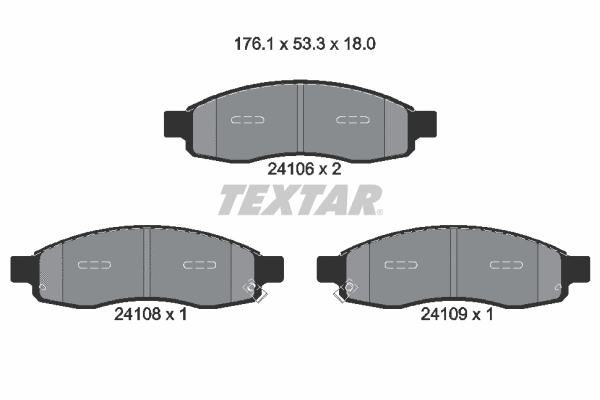 2410601 TEXTAR Комплект тормозных колодок, дисковый тормоз (фото 1)