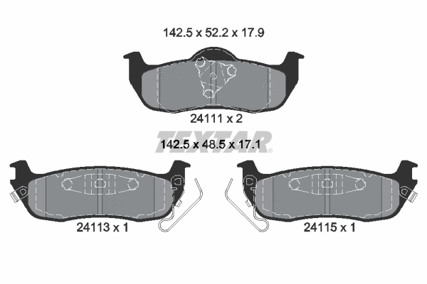 2411101 TEXTAR Комплект тормозных колодок, дисковый тормоз (фото 1)