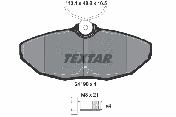 2419001 TEXTAR Комплект тормозных колодок, дисковый тормоз (фото 1)