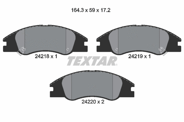 2421801 TEXTAR Комплект тормозных колодок, дисковый тормоз (фото 1)