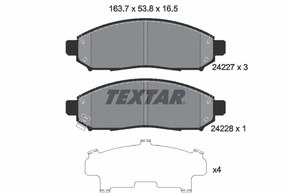 2422701 TEXTAR Комплект тормозных колодок, дисковый тормоз (фото 1)