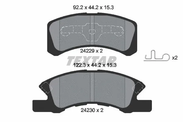 2422901 TEXTAR Комплект тормозных колодок, дисковый тормоз (фото 1)