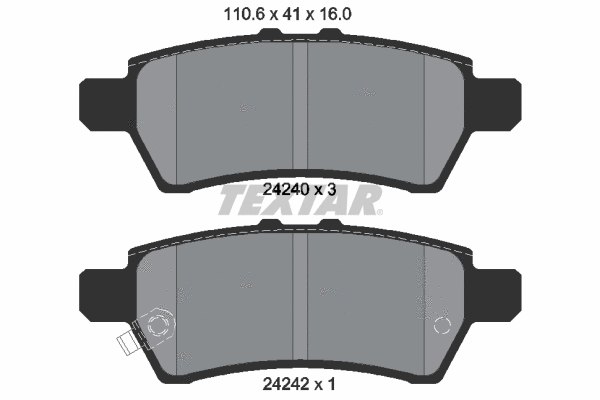2424001 TEXTAR Комплект тормозных колодок, дисковый тормоз (фото 1)