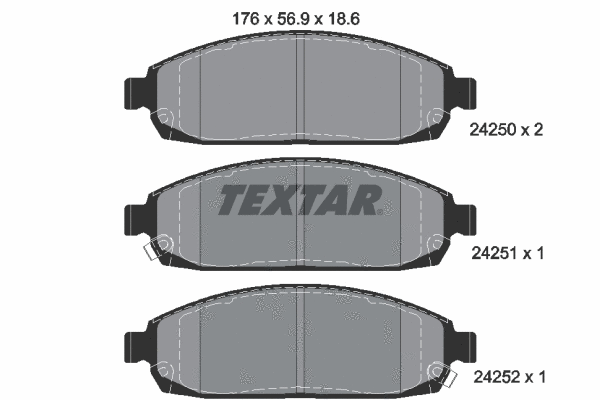 2425001 TEXTAR Комплект тормозных колодок, дисковый тормоз (фото 1)