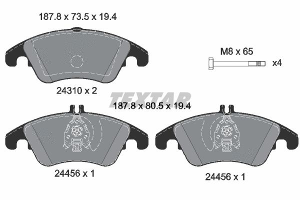 2431081 TEXTAR Комплект тормозных колодок, дисковый тормоз (фото 1)