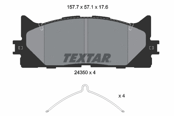 2435001 TEXTAR Комплект тормозных колодок, дисковый тормоз (фото 1)
