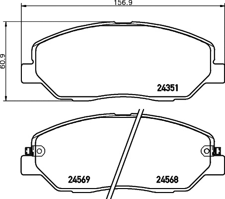 2435104 TEXTAR Комплект тормозных колодок, дисковый тормоз (фото 1)
