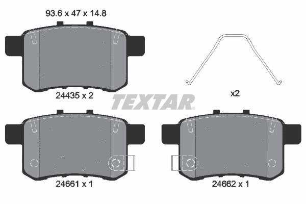 2443501 TEXTAR Комплект тормозных колодок, дисковый тормоз (фото 1)