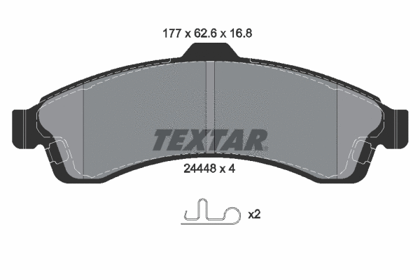 2444801 TEXTAR Комплект тормозных колодок, дисковый тормоз (фото 1)