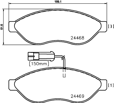 2446801 TEXTAR Комплект тормозных колодок, дисковый тормоз (фото 1)