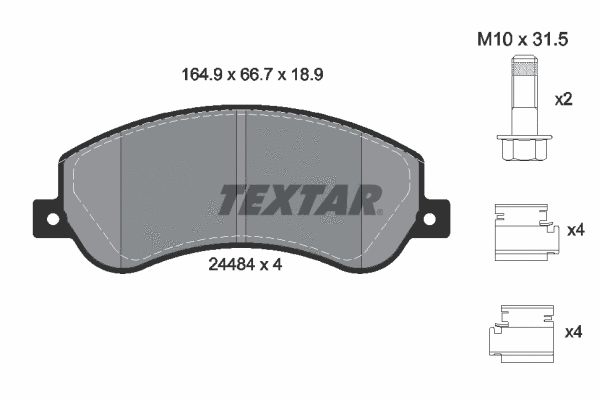 2448404 TEXTAR Комплект тормозных колодок, дисковый тормоз (фото 1)