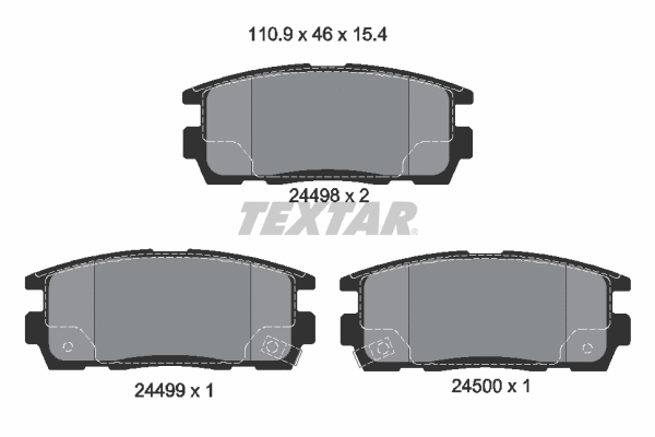 2449801 TEXTAR Комплект тормозных колодок, дисковый тормоз (фото 1)