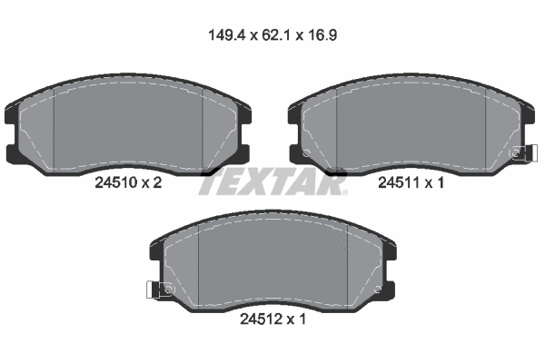2451001 TEXTAR Комплект тормозных колодок, дисковый тормоз (фото 1)
