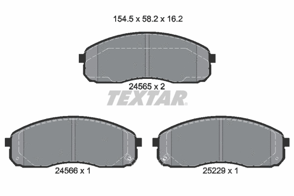 2456501 TEXTAR Комплект тормозных колодок, дисковый тормоз (фото 1)
