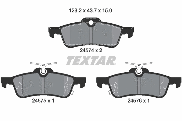 2457401 TEXTAR Комплект тормозных колодок, дисковый тормоз (фото 1)