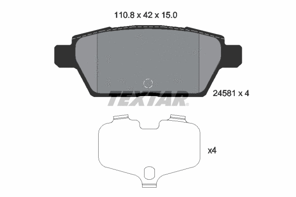 2458101 TEXTAR Комплект тормозных колодок, дисковый тормоз (фото 1)