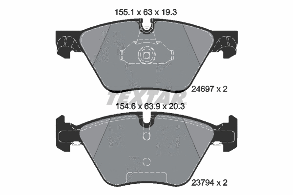 2469701 TEXTAR Комплект тормозных колодок, дисковый тормоз (фото 1)