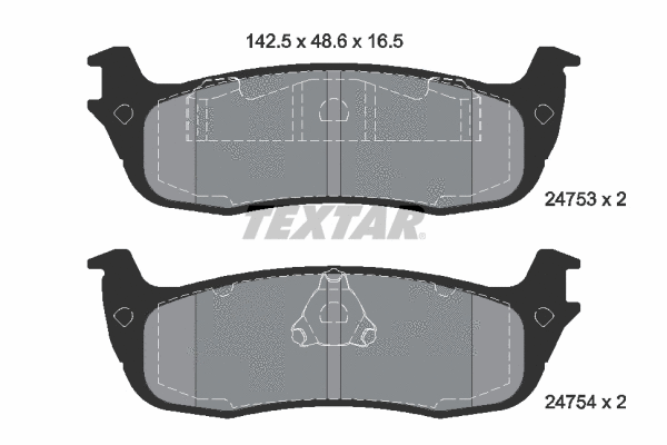 2475301 TEXTAR Комплект тормозных колодок, дисковый тормоз (фото 1)