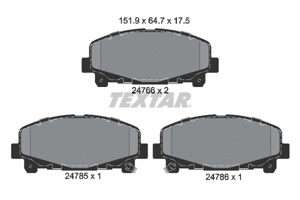 2476601 TEXTAR Комплект тормозных колодок, дисковый тормоз (фото 1)