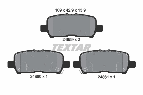2485901 TEXTAR Комплект тормозных колодок, дисковый тормоз (фото 1)