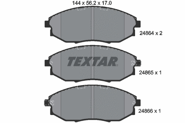 2486401 TEXTAR Комплект тормозных колодок, дисковый тормоз (фото 1)