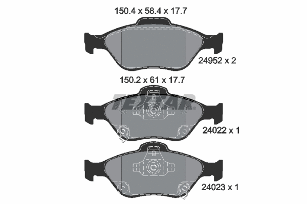 2495201 TEXTAR Комплект тормозных колодок, дисковый тормоз (фото 1)