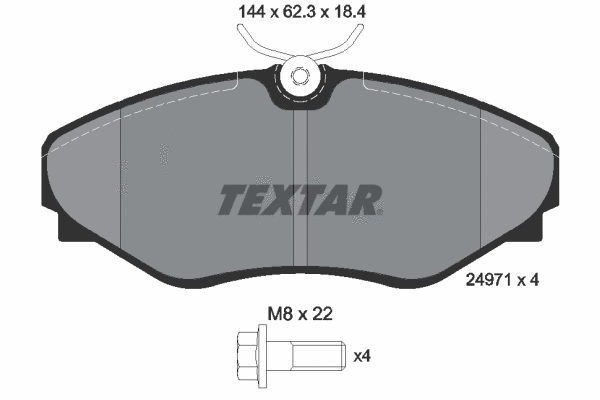2497101 TEXTAR Комплект тормозных колодок, дисковый тормоз (фото 1)
