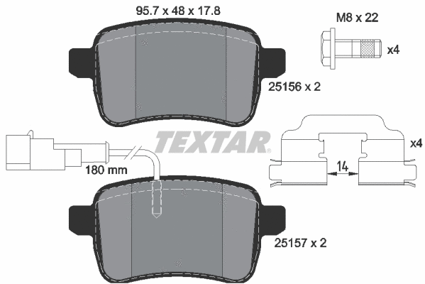 2515601 TEXTAR Комплект тормозных колодок, дисковый тормоз (фото 1)