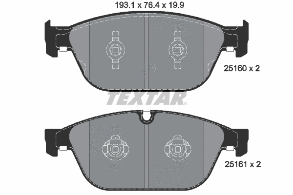 2516002 TEXTAR Комплект тормозных колодок, дисковый тормоз (фото 1)