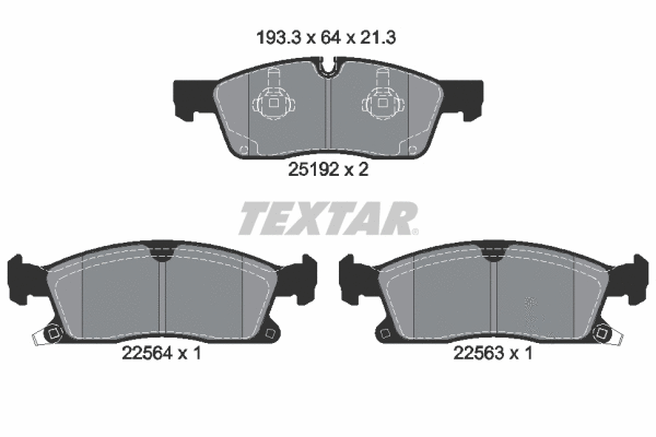 2519207 TEXTAR Комплект тормозных колодок, дисковый тормоз (фото 1)