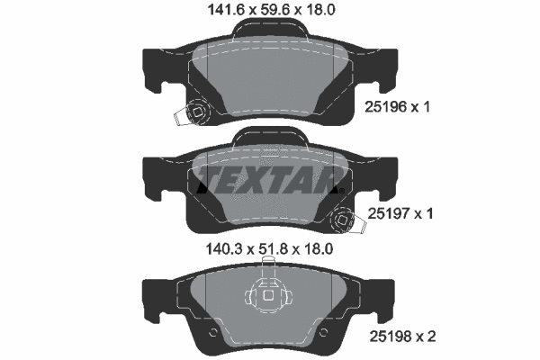 2519601 TEXTAR Комплект тормозных колодок, дисковый тормоз (фото 1)