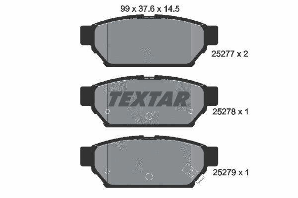 2527701 TEXTAR Комплект тормозных колодок, дисковый тормоз (фото 1)