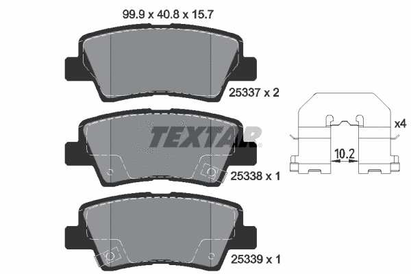 2533701 TEXTAR Комплект тормозных колодок, дисковый тормоз (фото 1)