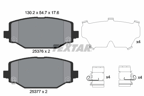 2537601 TEXTAR Комплект тормозных колодок, дисковый тормоз (фото 1)