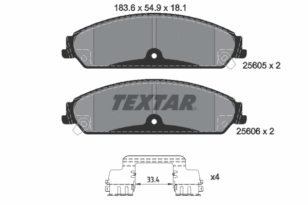 2560501 TEXTAR Комплект тормозных колодок, дисковый тормоз (фото 1)
