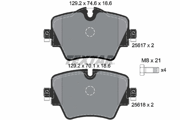 2561701 TEXTAR Комплект тормозных колодок, дисковый тормоз (фото 1)