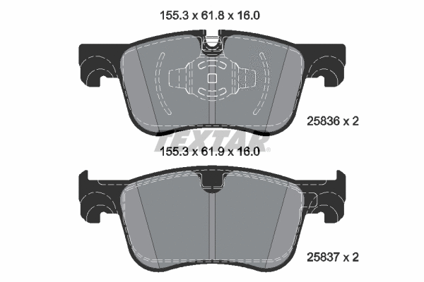 2583605 TEXTAR Комплект тормозных колодок, дисковый тормоз (фото 1)